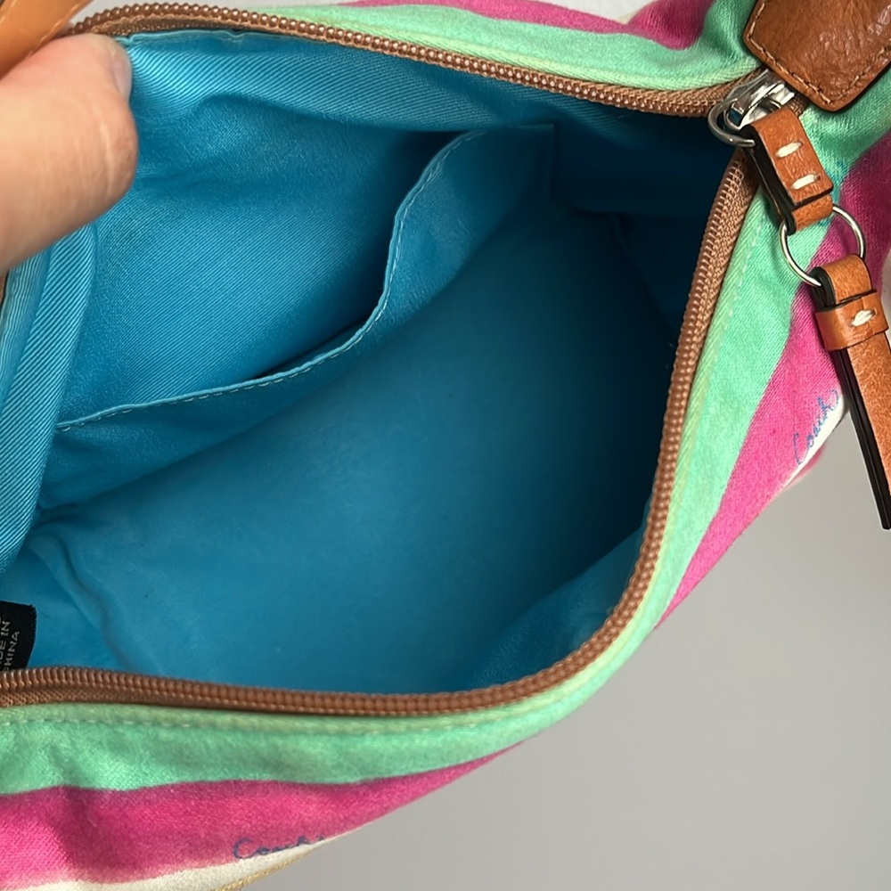 Coach Vibrant Striped Baguette - Picture 8 of 10